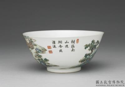 图片[2]-Bowl with landscape and pavilion in falangcai painted enamels, Qianlong reign (1736-1795), Qing dynasty-China Archive